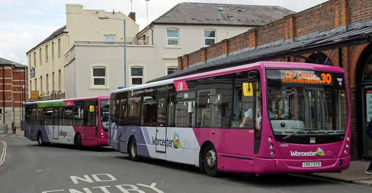 First Worcester Volvo B7RLE Plaxton Centro 66695 & 66694 Village links